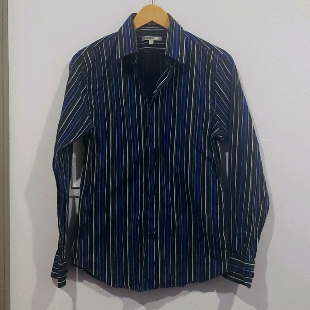 Express button striped shirt
